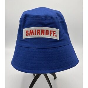 Smirnoff Bucket Hat Adult One Size Blue 100% Cotton Camp Beach Outdoors